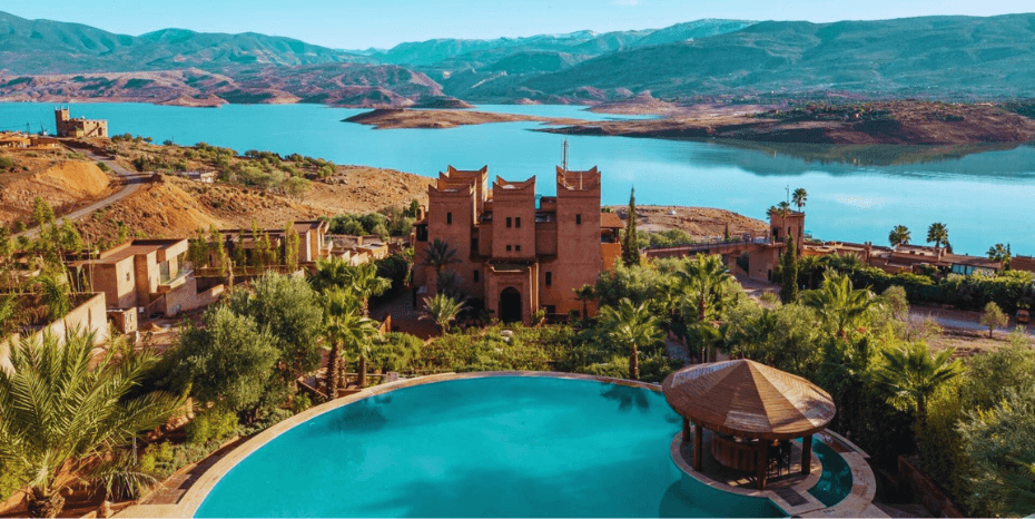 http://Luxury%20Morocco%20tour%20at%20a%20lakefront%20kasbah%20resort%20near%20Marrakech